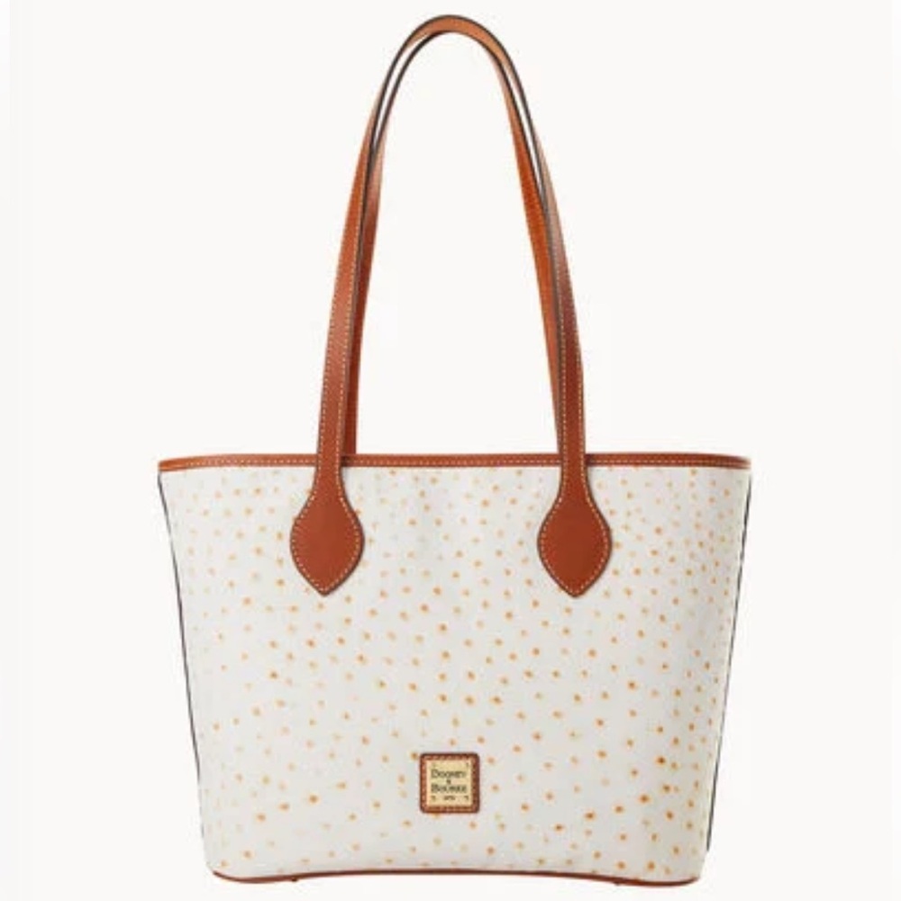 Dooney & Bourke White Tote with Tan Leather Trim